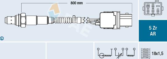 FAE 75095 - Лямбда-зонд, датчик кисню autozip.com.ua