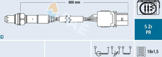 FAE 75092 - Лямбда-зонд, датчик кисню autozip.com.ua