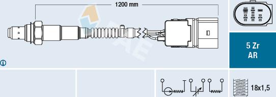 FAE 75097 - Лямбда-зонд, датчик кисню autozip.com.ua