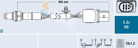 FAE 75044 - Лямбда-зонд, датчик кисню autozip.com.ua