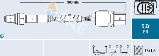 FAE 75040 - Лямбда-зонд, датчик кисню autozip.com.ua