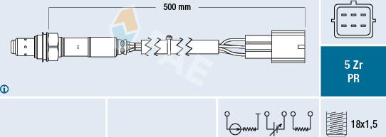 FAE 75041 - Лямбда-зонд, датчик кисню autozip.com.ua