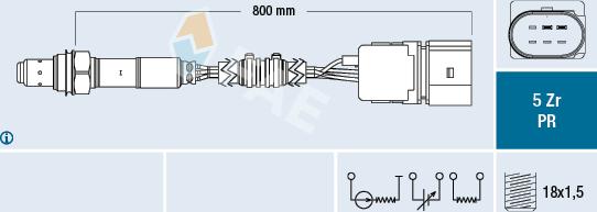 FAE 75043 - Лямбда-зонд, датчик кисню autozip.com.ua