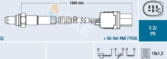 FAE 75054 - Лямбда-зонд, датчик кисню autozip.com.ua