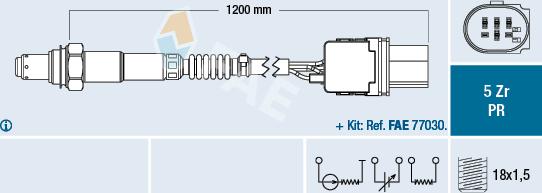 FAE 75050 - Лямбда-зонд, датчик кисню autozip.com.ua