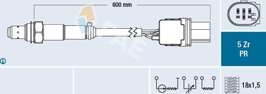 FAE 75064 - Лямбда-зонд, датчик кисню autozip.com.ua