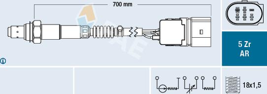 FAE 75019 - Лямбда-зонд, датчик кисню autozip.com.ua