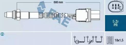 FAE 75073 - Лямбда-зонд, датчик кисню autozip.com.ua