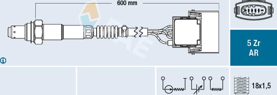 FAE 75145 - Лямбда-зонд, датчик кисню autozip.com.ua