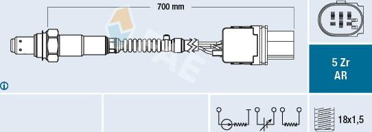 FAE 75153 - Лямбда-зонд, датчик кисню autozip.com.ua