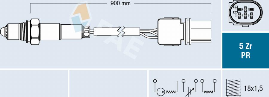 FAE 75157 - Лямбда-зонд, датчик кисню autozip.com.ua