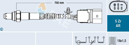 FAE 75104 - Лямбда-зонд, датчик кисню autozip.com.ua