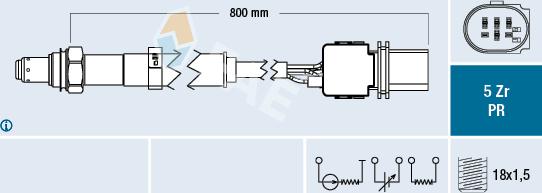 FAE 75106 - Лямбда-зонд, датчик кисню autozip.com.ua