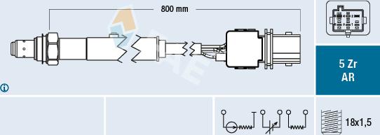 FAE 75103 - Лямбда-зонд, датчик кисню autozip.com.ua