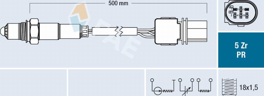 FAE 75119 - Лямбда-зонд, датчик кисню autozip.com.ua