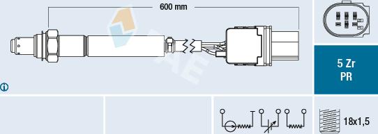 FAE 75111 - Лямбда-зонд, датчик кисню autozip.com.ua