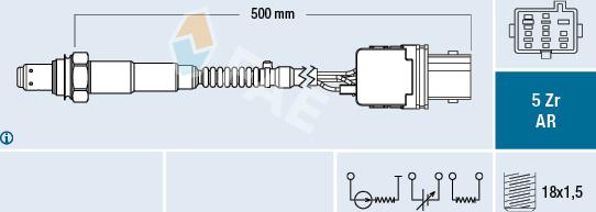 FAE 75135 - Лямбда-зонд, датчик кисню autozip.com.ua