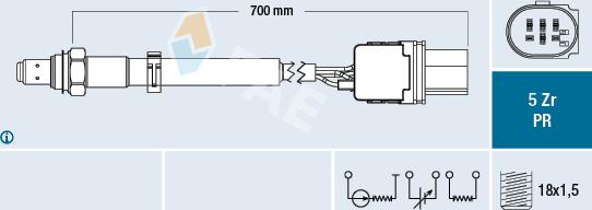 FAE 75130 - Лямбда-зонд, датчик кисню autozip.com.ua