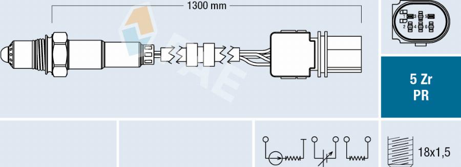 FAE 75124 - Лямбда-зонд, датчик кисню autozip.com.ua