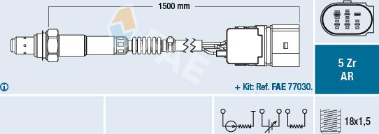 FAE 75351 - Лямбда-зонд, датчик кисню autozip.com.ua