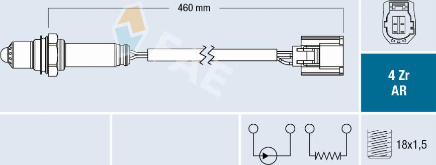 FAE 75712 - Лямбда-зонд, датчик кисню autozip.com.ua