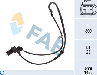 FAE 78493 - Датчик ABS, частота обертання колеса autozip.com.ua