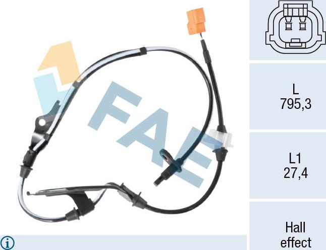 FAE 78406 - Датчик ABS, частота обертання колеса autozip.com.ua