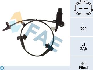 FAE 78487 - Датчик ABS, частота обертання колеса autozip.com.ua