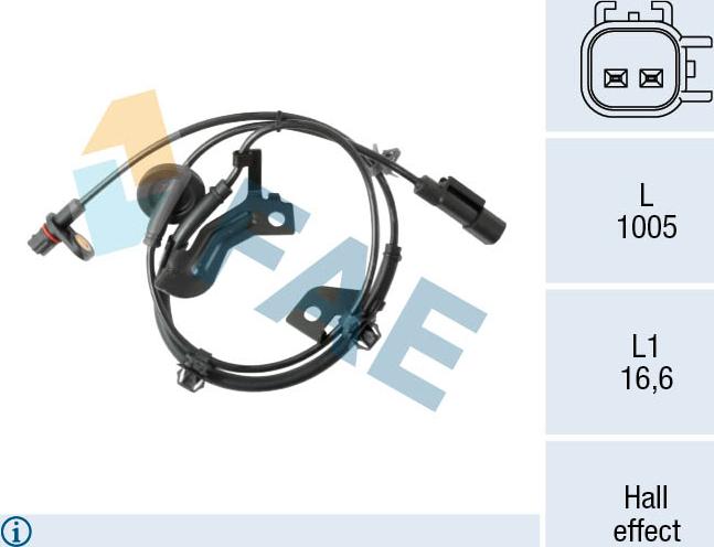 FAE 78593 - Датчик ABS, частота обертання колеса autozip.com.ua