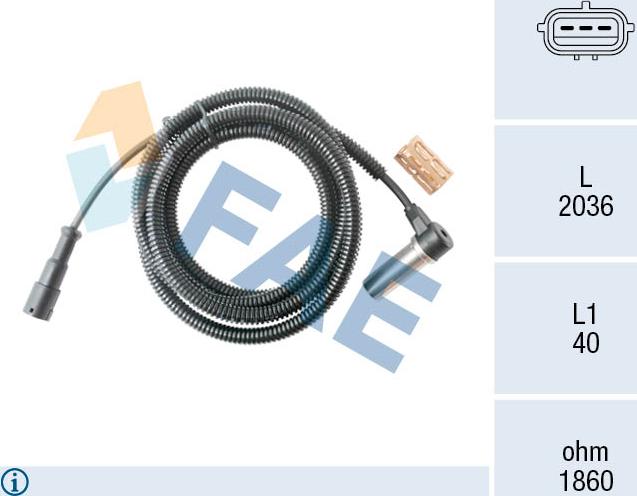 FAE 78559 - Датчик ABS, частота обертання колеса autozip.com.ua
