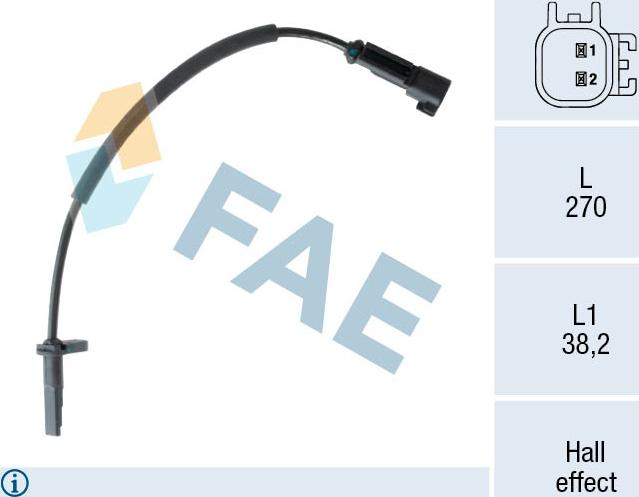 FAE 78556 - Датчик ABS, частота обертання колеса autozip.com.ua