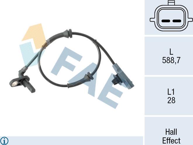 FAE 78505 - Датчик ABS, частота обертання колеса autozip.com.ua