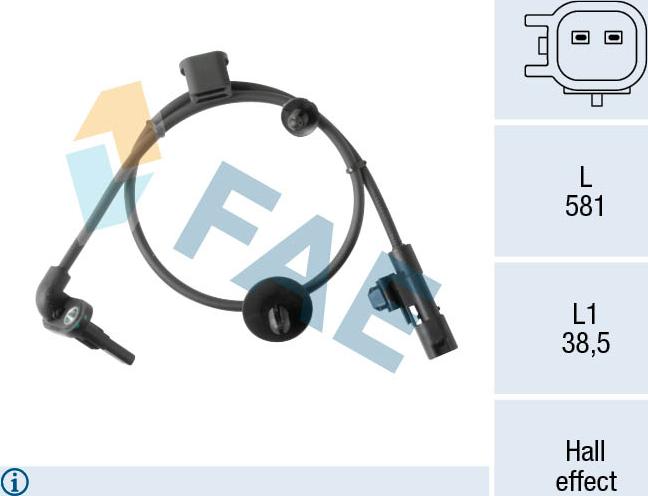 FAE 78519 - Датчик ABS, частота обертання колеса autozip.com.ua
