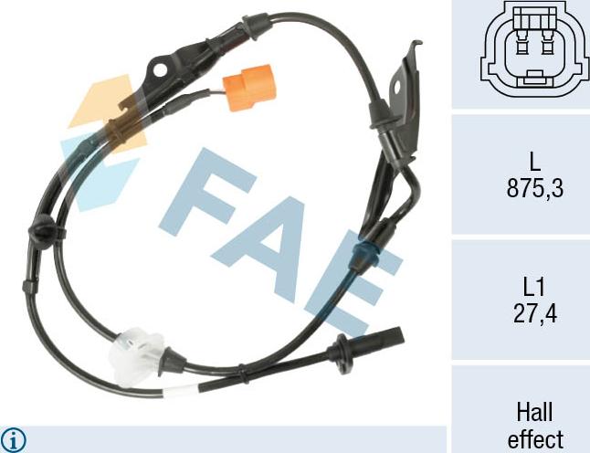 FAE 78602 - Датчик ABS, частота обертання колеса autozip.com.ua