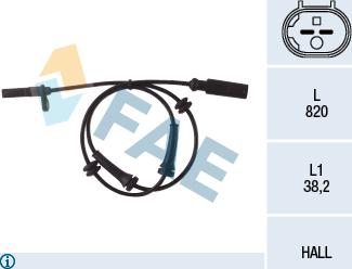 FAE 78049 - Датчик ABS, частота обертання колеса autozip.com.ua