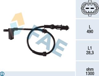FAE 78077 - Датчик ABS, частота обертання колеса autozip.com.ua