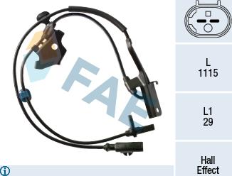 FAE 78389 - Датчик ABS, частота обертання колеса autozip.com.ua
