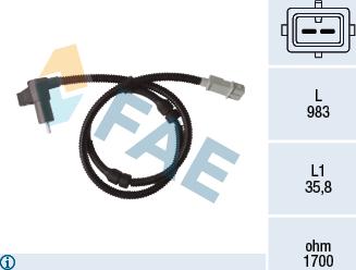 FAE 78370 - Датчик ABS, частота обертання колеса autozip.com.ua