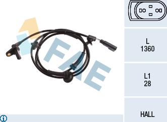 FAE 78216 - Датчик ABS, частота обертання колеса autozip.com.ua