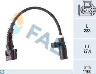 FAE 78279 - Датчик ABS, частота обертання колеса autozip.com.ua