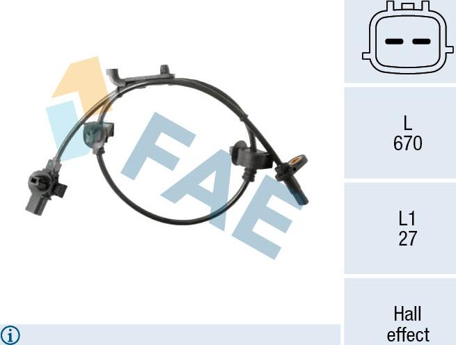 FAE 78709 - Датчик ABS, частота обертання колеса autozip.com.ua