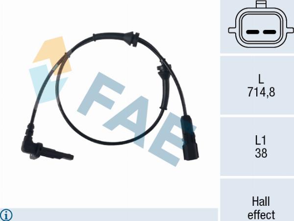 FAE 78782 - Датчик ABS, частота обертання колеса autozip.com.ua