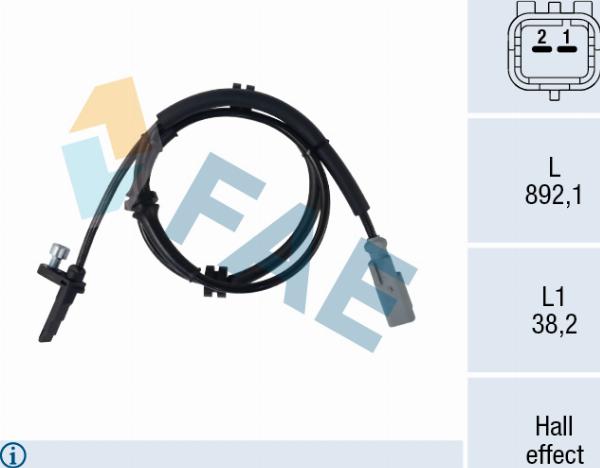 FAE 78774 - Датчик ABS, частота обертання колеса autozip.com.ua