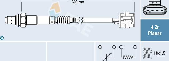 FAE 77499 - Лямбда-зонд, датчик кисню autozip.com.ua