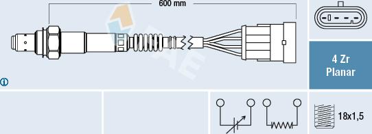 FAE 77495 - Лямбда-зонд, датчик кисню autozip.com.ua