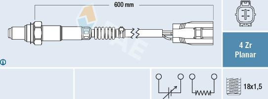 FAE 77497 - Лямбда-зонд, датчик кисню autozip.com.ua