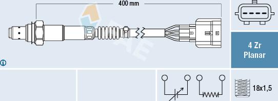 FAE 77448 - Лямбда-зонд, датчик кисню autozip.com.ua