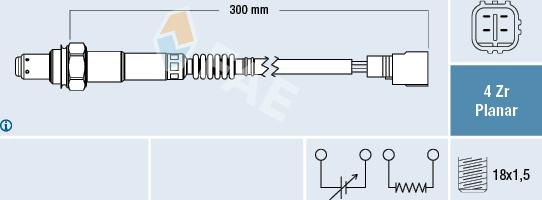 FAE 77455 - Лямбда-зонд, датчик кисню autozip.com.ua