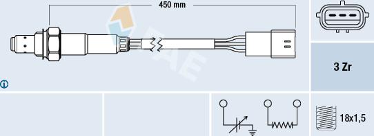 FAE 77466 - Лямбда-зонд, датчик кисню autozip.com.ua