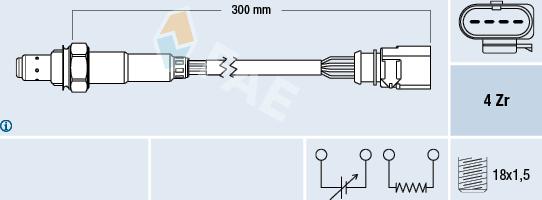 FAE 77463 - Лямбда-зонд, датчик кисню autozip.com.ua